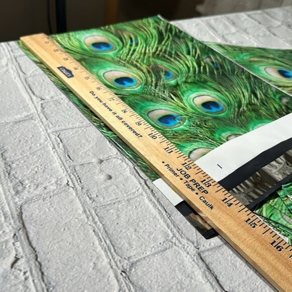 Poly Mailers Peacock Feathers 10” x 13” 50 pack - Picture 8 of 8